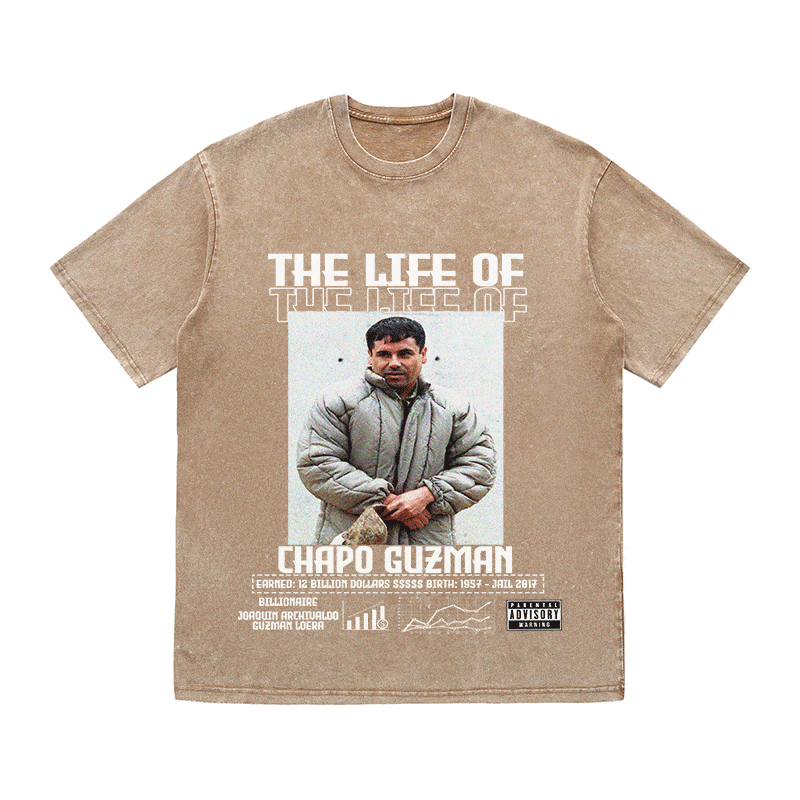 RDMCLOTHINGART tapestry hoodie CHAPO GUZMAN HEAVY WEIGHT COTTON TEE-8819