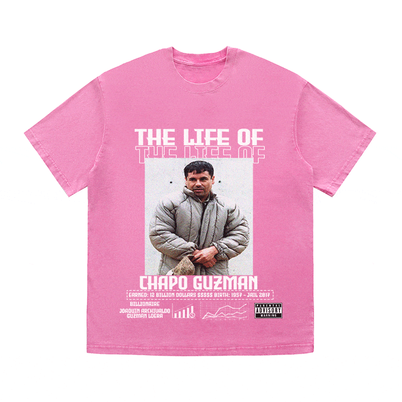 RDMCLOTHINGART tapestry hoodie CHAPO GUZMAN HEAVY WEIGHT COTTON TEE-8819