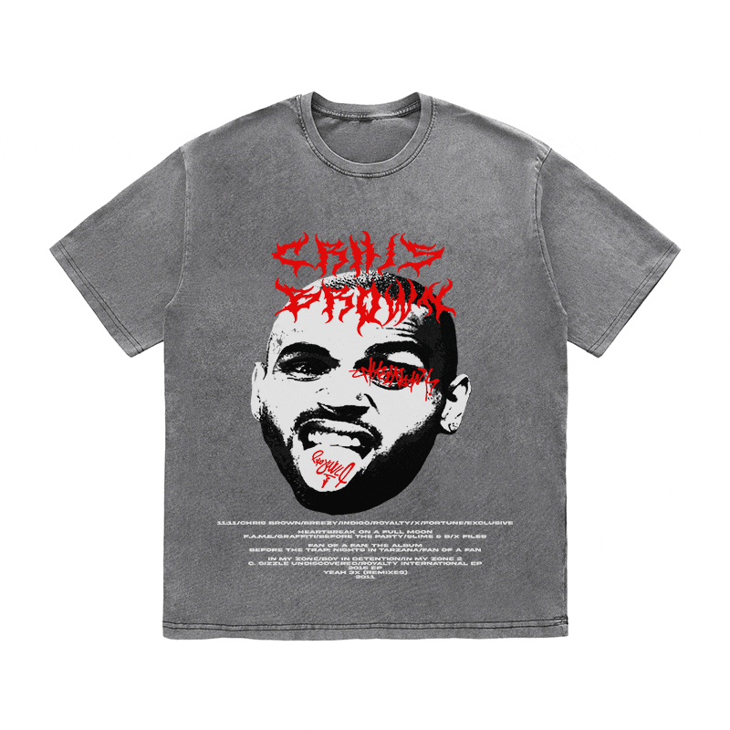RDMCLOTHINGART tapestry hoodie CHRIS BROWN HEAVY WEIGHT COTTON TEE-8926
