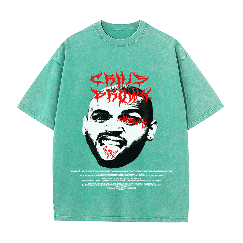 RDMCLOTHINGART tapestry hoodie CHRIS BROWN HEAVY WEIGHT COTTON TEE-8926