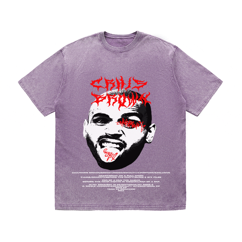 RDMCLOTHINGART tapestry hoodie CHRIS BROWN HEAVY WEIGHT COTTON TEE-8926