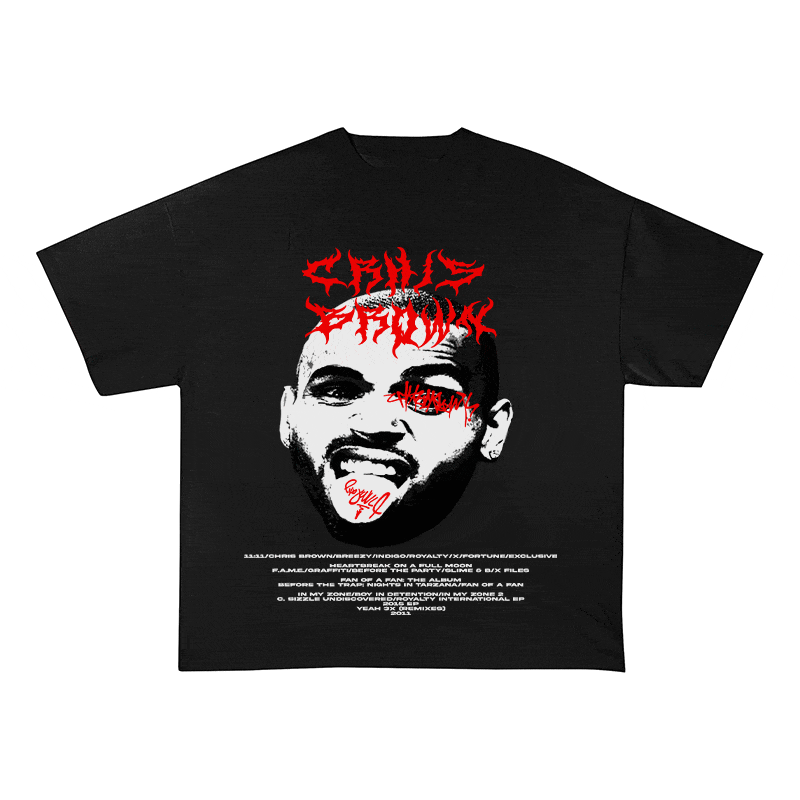 RDMCLOTHINGART tapestry hoodie CHRIS BROWN HEAVY WEIGHT COTTON TEE-8926