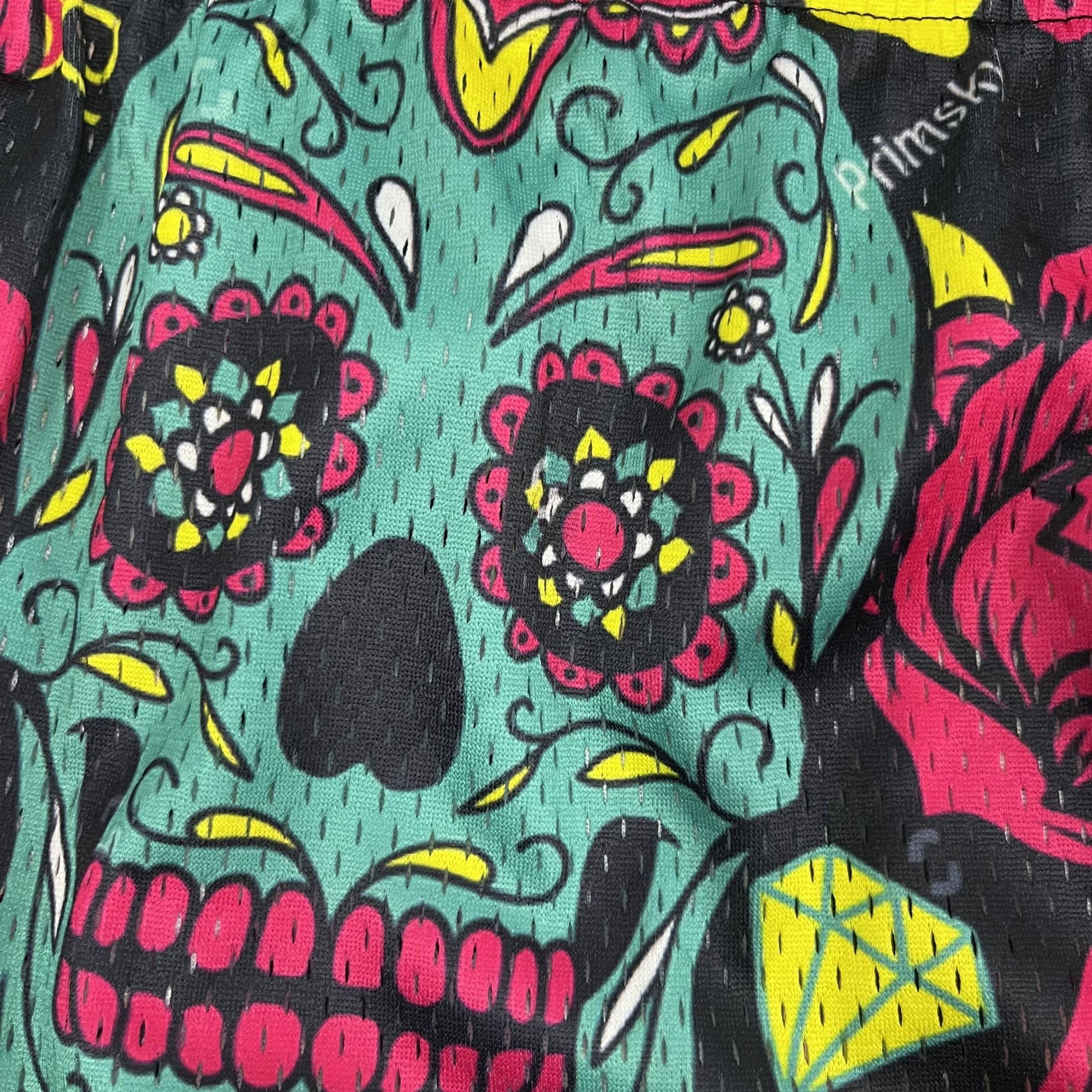 COLORFUL SKULL MESH SHORTS-8694 - RDMCLOTHINGART