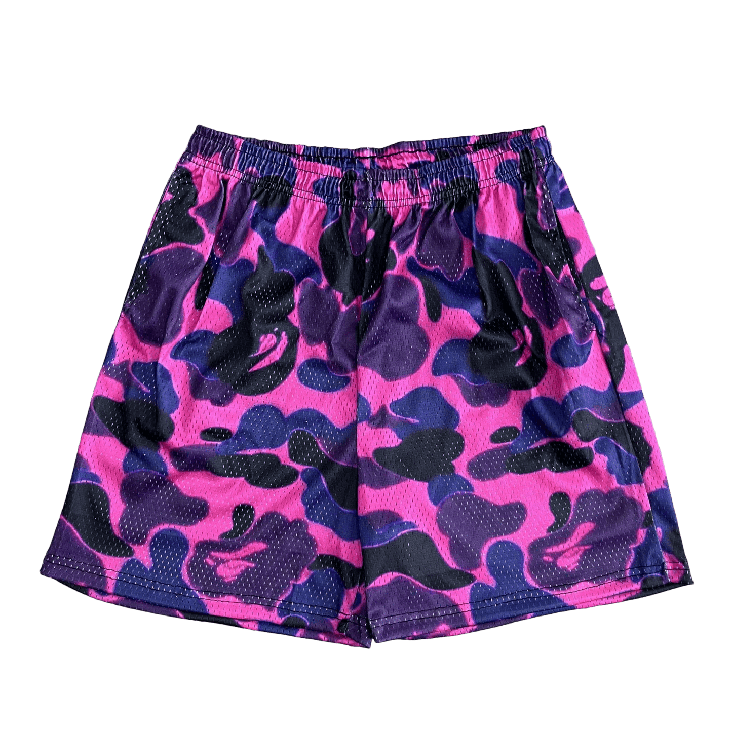 DARK PURPLE CAMO MESH SHORTS-8723 - RDMCLOTHINGART