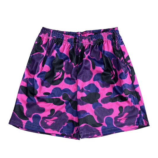 DARK PURPLE CAMO MESH SHORTS-8723 - RDMCLOTHINGART