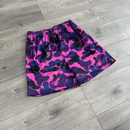 DARK PURPLE CAMO MESH SHORTS-8723 - RDMCLOTHINGART