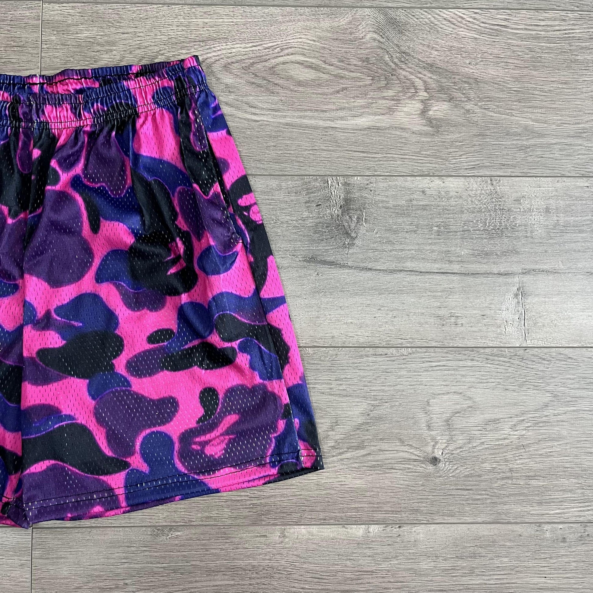 DARK PURPLE CAMO MESH SHORTS-8723 - RDMCLOTHINGART