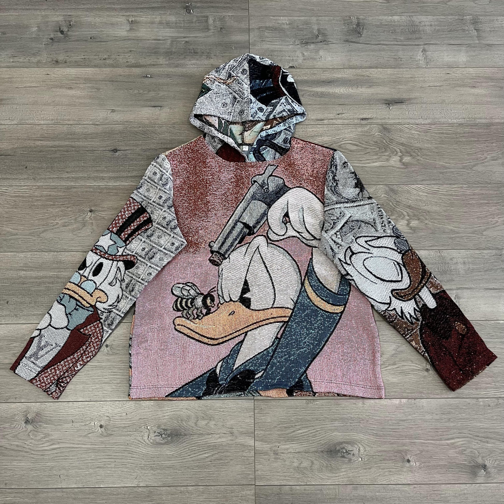DONALD DUCK TAPESTRY HOODIE - RDMCLOTHINGART
