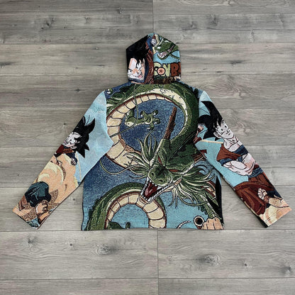DRAGONBALL V2 TAPESTRY HOODIE - RDMCLOTHINGART