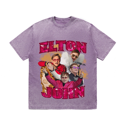 RDMCLOTHINGART tapestry hoodie ELTON JOHN HEAVY WEIGHT COTTON TEE-9123