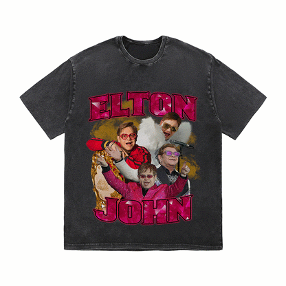 RDMCLOTHINGART tapestry hoodie ELTON JOHN HEAVY WEIGHT COTTON TEE-9123