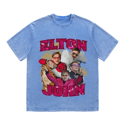 RDMCLOTHINGART tapestry hoodie ELTON JOHN HEAVY WEIGHT COTTON TEE-9123