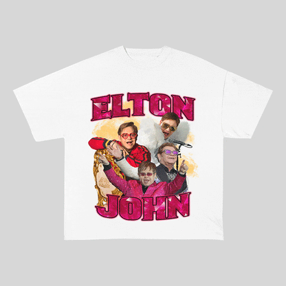 RDMCLOTHINGART tapestry hoodie ELTON JOHN HEAVY WEIGHT COTTON TEE-9123