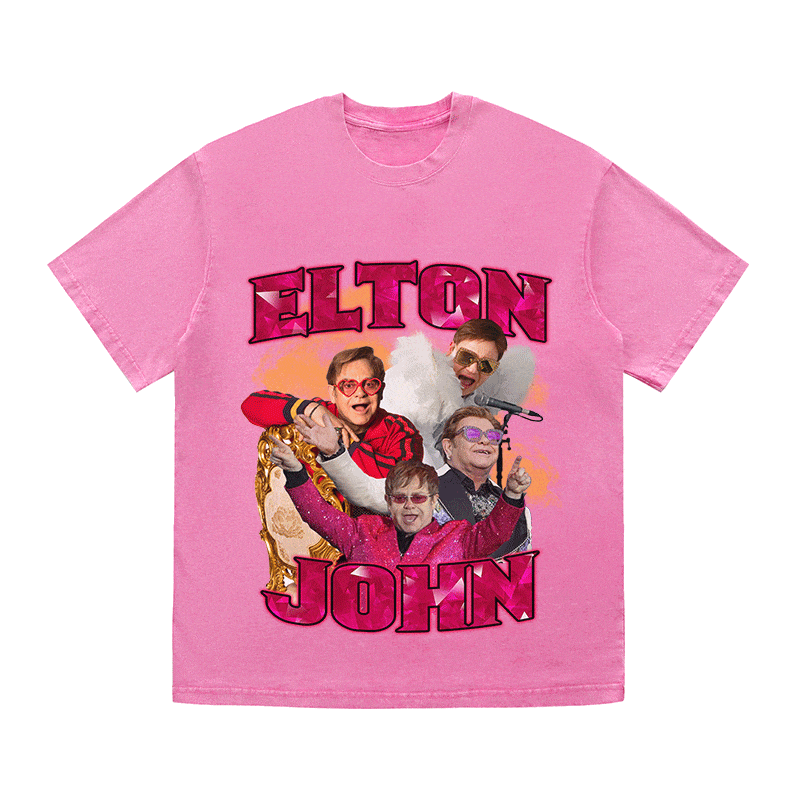 RDMCLOTHINGART tapestry hoodie ELTON JOHN HEAVY WEIGHT COTTON TEE-9123