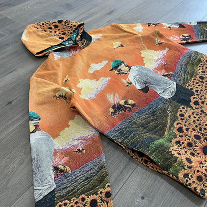 FLOWER BOY TAPESTRY HOODIE - RDMCLOTHINGART