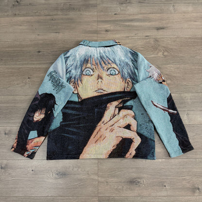 RDMCLOTHINGART tapestry hoodie GOJO VS TOJI TAPESTRY JACKET