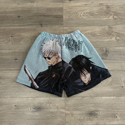 RDMCLOTHINGART tapestry hoodie GOJO VS TOJI TAPESTRY SHORTS