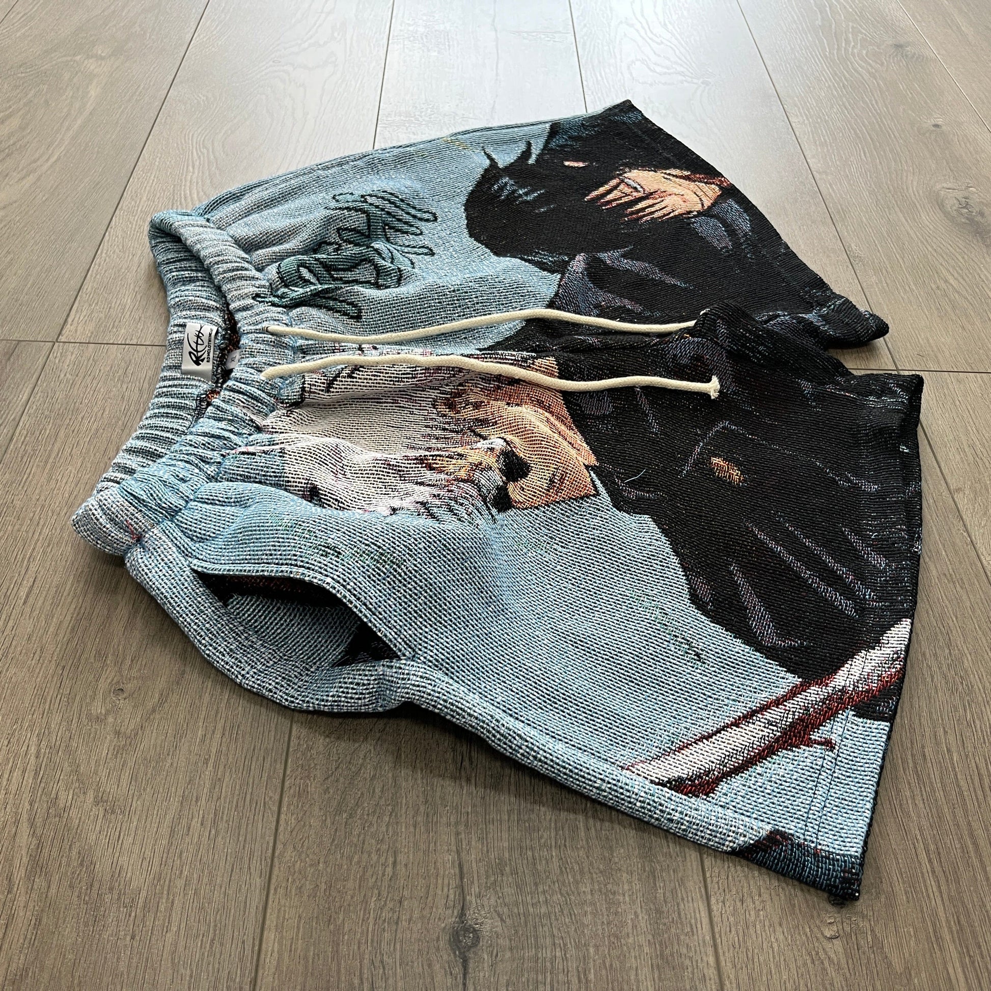 RDMCLOTHINGART tapestry hoodie GOJO VS TOJI TAPESTRY SHORTS