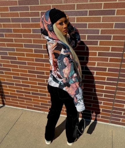 GOKU COLLECTION TAPESTRY HOODIE - RDMCLOTHINGART