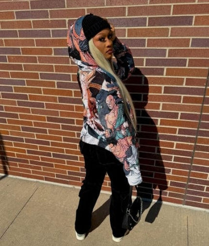 GOKU COLLECTION TAPESTRY HOODIE - RDMCLOTHINGART