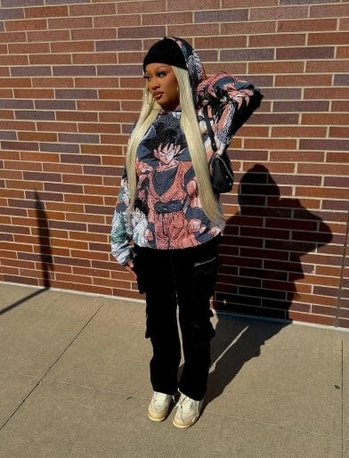 GOKU COLLECTION TAPESTRY HOODIE - RDMCLOTHINGART