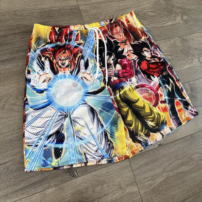 GOKU&VEGETA MESH SHORTS-8664 - RDMCLOTHINGART