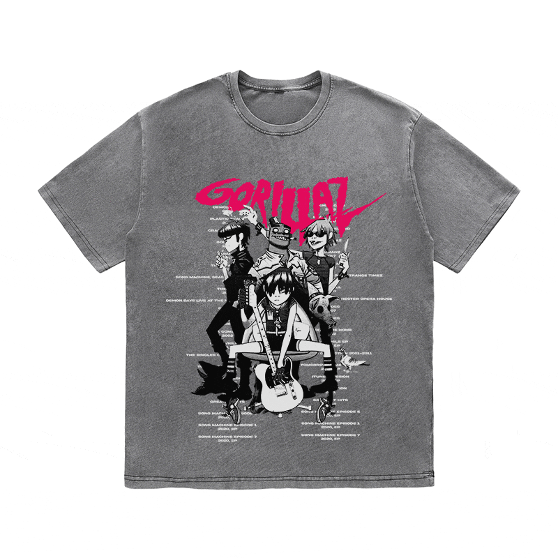 RDMCLOTHINGART tapestry hoodie GORILLAZ HEAVY WEIGHT COTTON TEE-8932