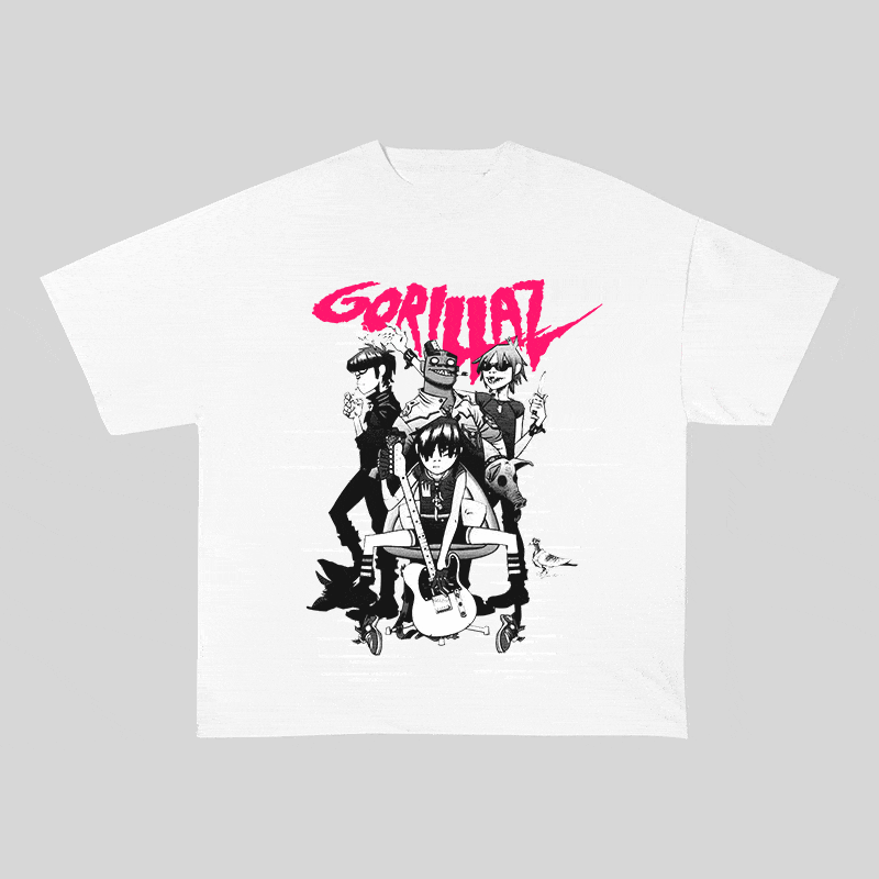 RDMCLOTHINGART tapestry hoodie GORILLAZ HEAVY WEIGHT COTTON TEE-8932