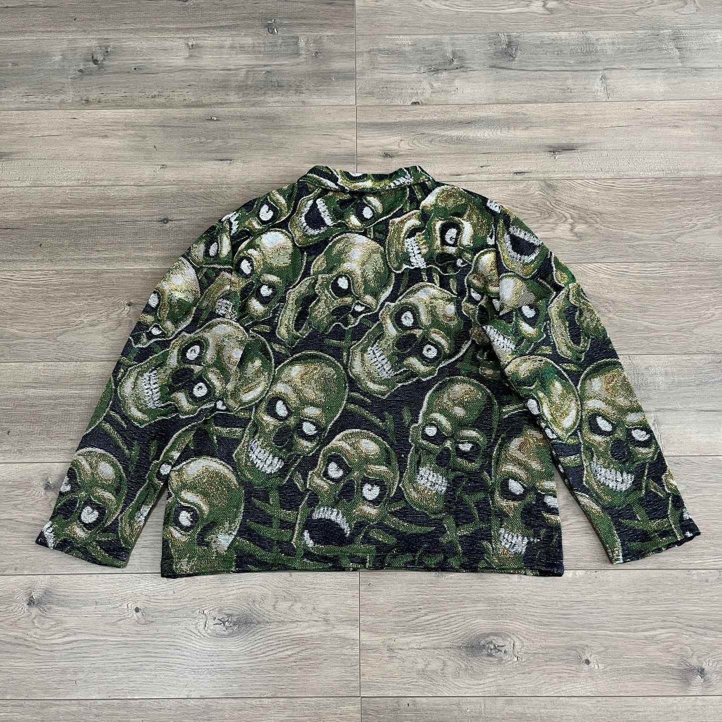 RDMCLOTHINGART tapestry hoodie GREEN SKULL Tapestry JACKET