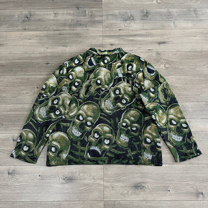RDMCLOTHINGART tapestry hoodie GREEN SKULL Tapestry JACKET