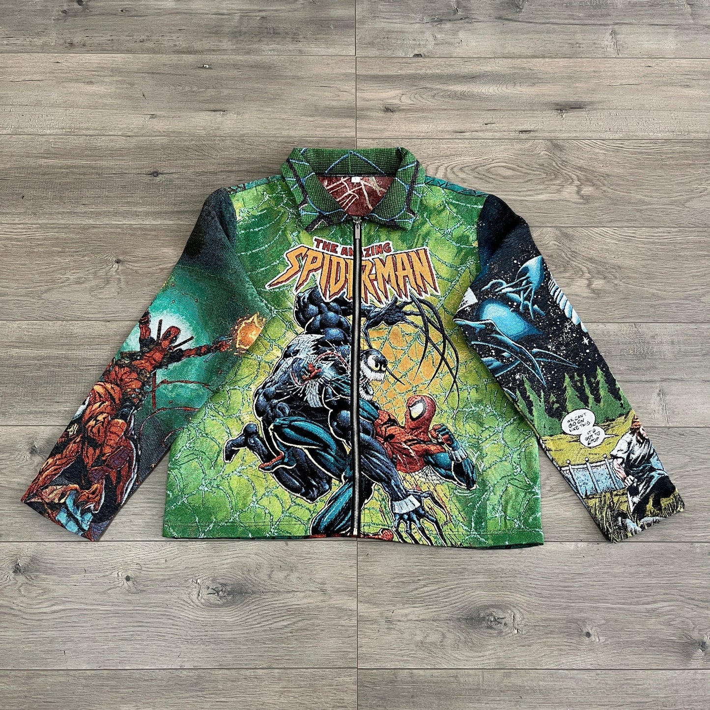 GREEN SPIDER TAPESTRY JACKET - RDMCLOTHINGART