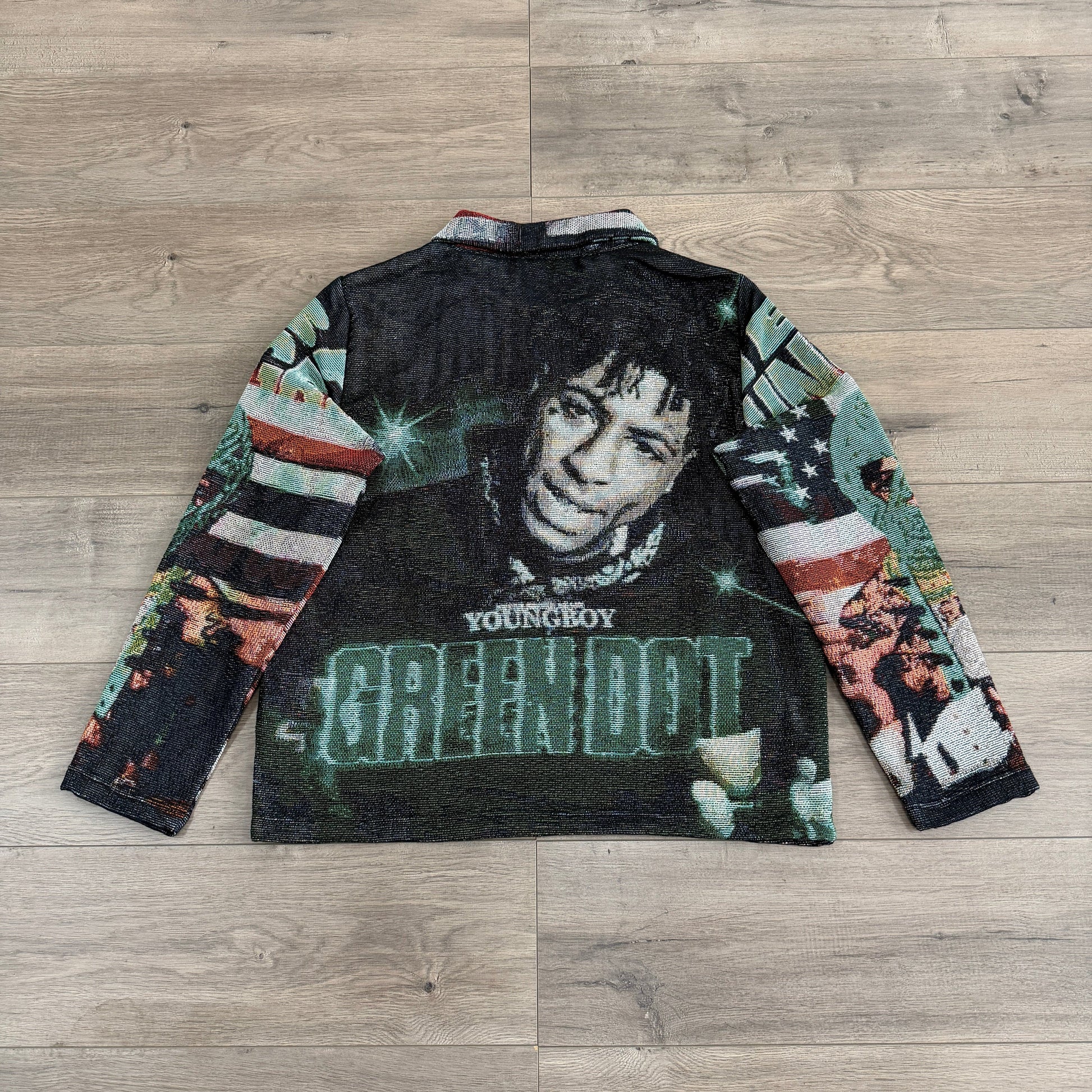 RDMCLOTHINGART tapestry hoodie GREEN YOUNGBOY TAPESTRY JACKET