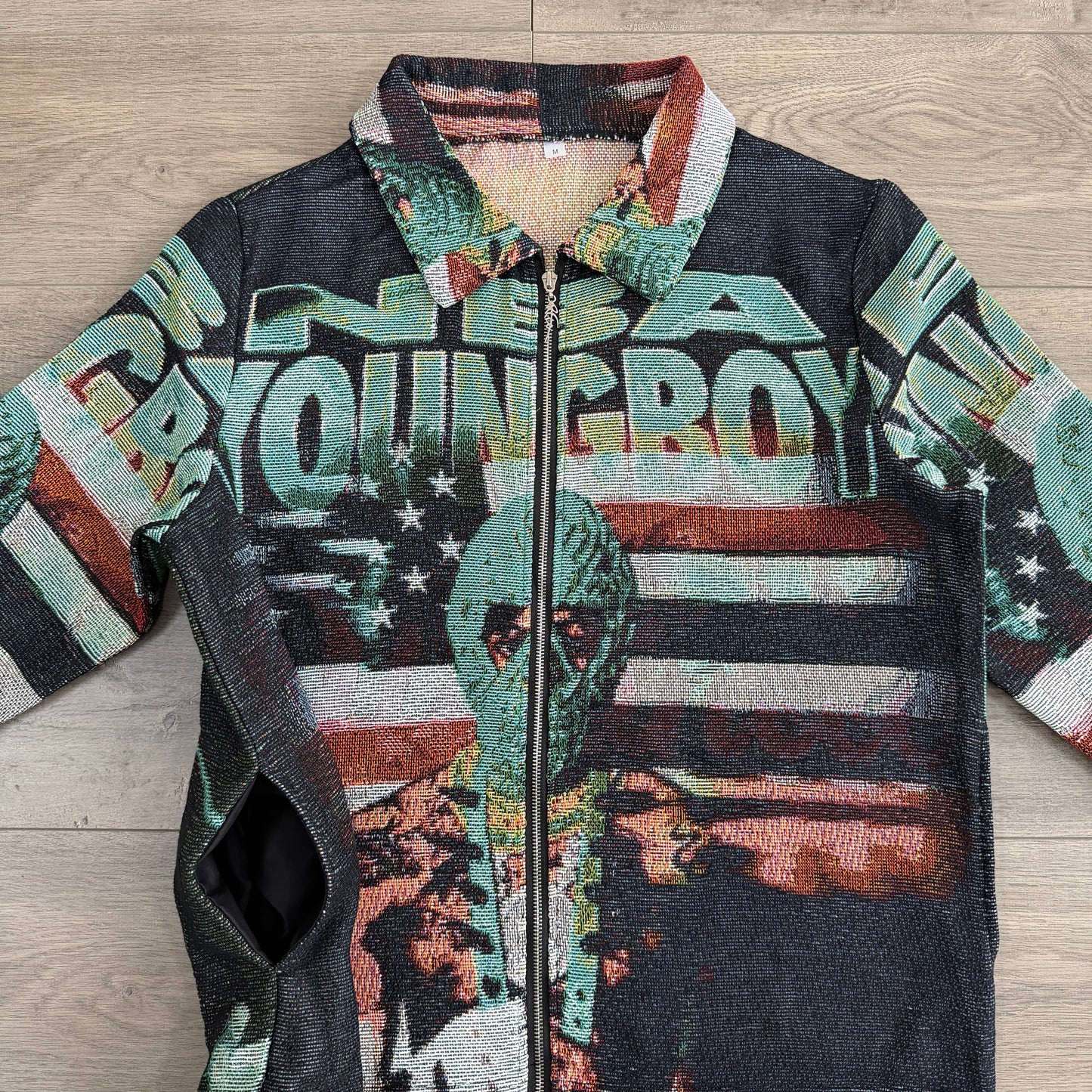 RDMCLOTHINGART tapestry hoodie GREEN YOUNGBOY TAPESTRY JACKET