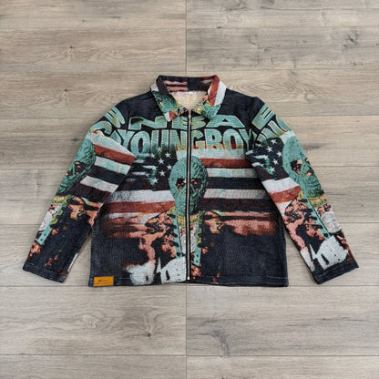 RDMCLOTHINGART tapestry hoodie GREEN YOUNGBOY TAPESTRY JACKET