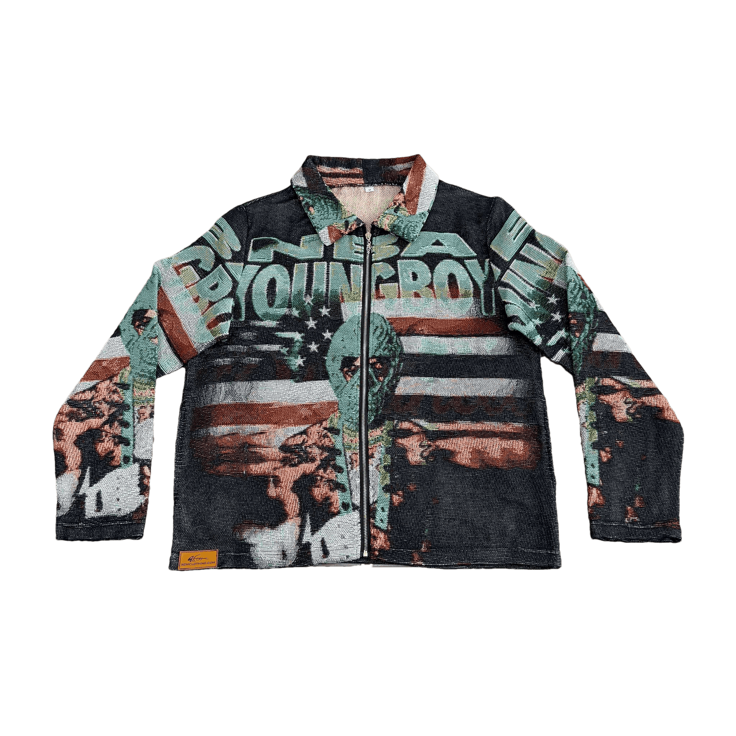 RDMCLOTHINGART tapestry hoodie GREEN YOUNGBOY TAPESTRY JACKET