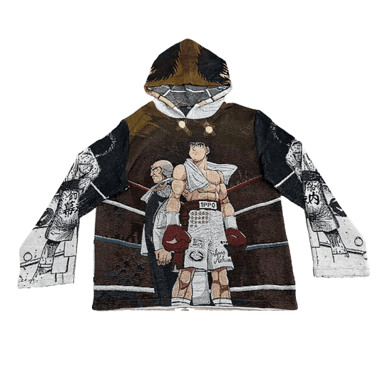 HAJIME NO IPPO TAPESTRY HOODIE - RDMCLOTHINGART