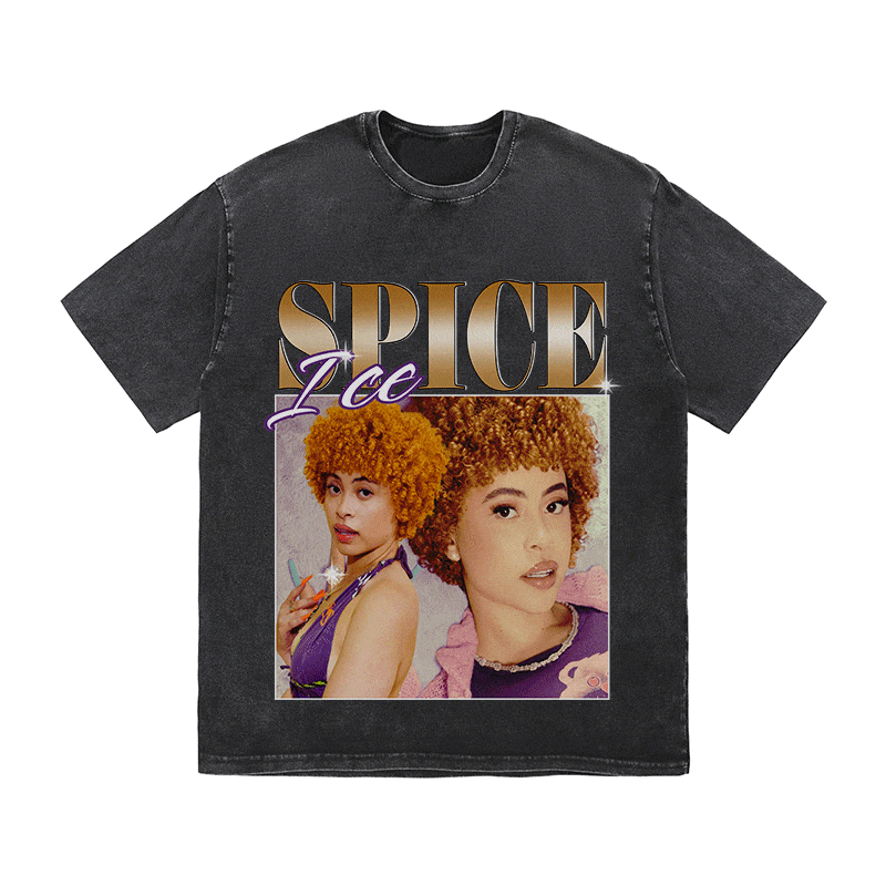 RDMCLOTHINGART tapestry hoodie ICE SPICE HEAVY WEIGHT COTTON TEE-8862