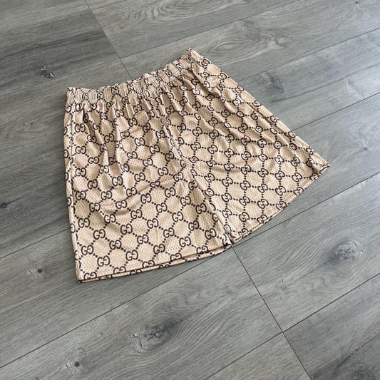 KHAKI GU MESH SHORTS-8717 - RDMCLOTHINGART