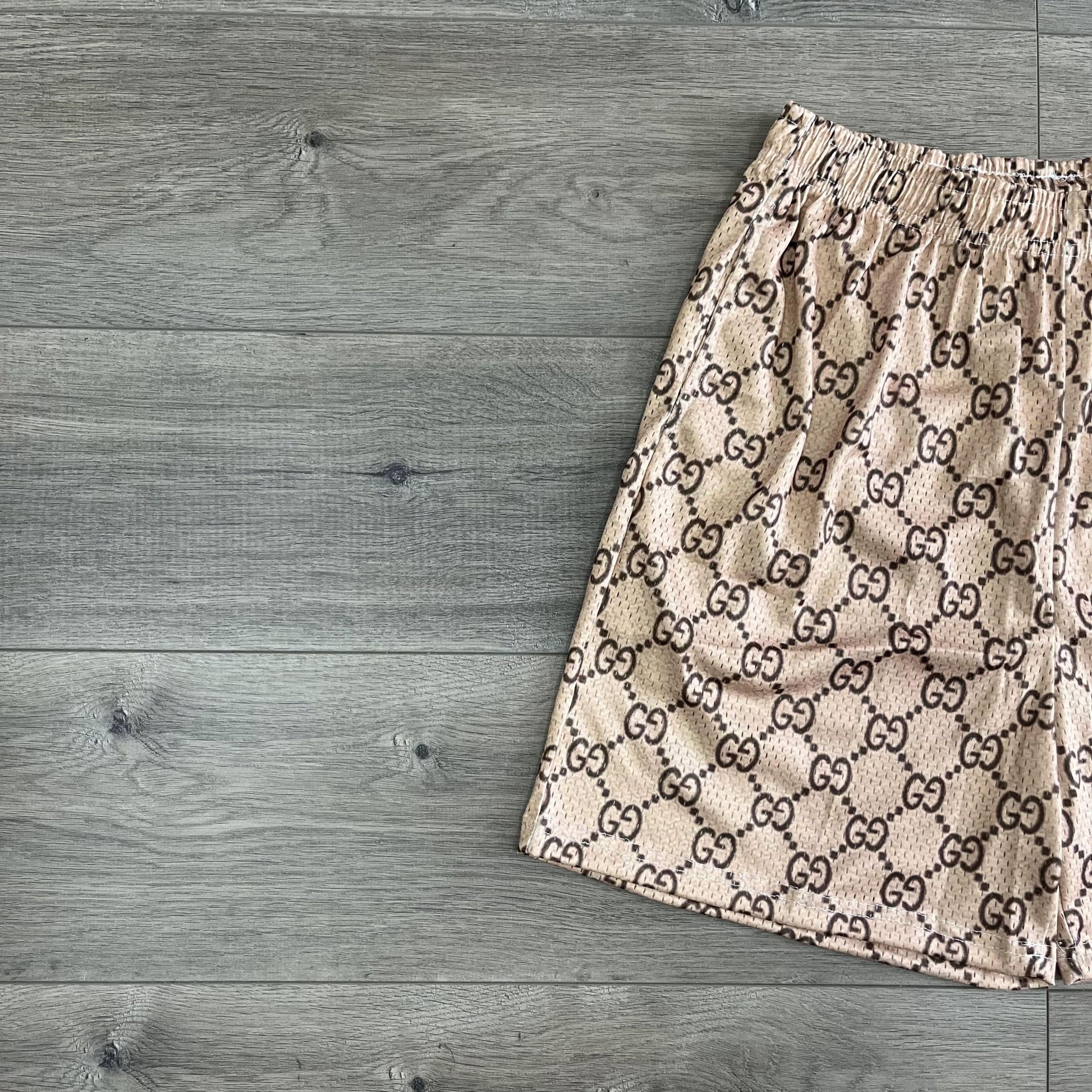 KHAKI GU MESH SHORTS-8717 - RDMCLOTHINGART