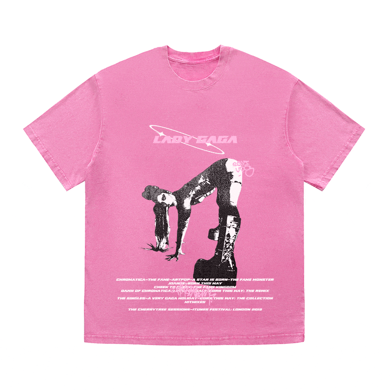 RDMCLOTHINGART tapestry hoodie LADY GAGA HEAVY WEIGHT COTTON TEE-8936