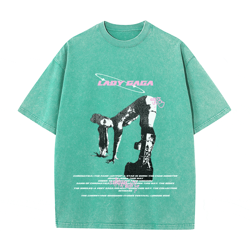 RDMCLOTHINGART tapestry hoodie LADY GAGA HEAVY WEIGHT COTTON TEE-8936