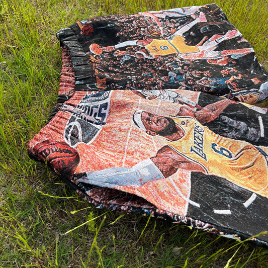 RDMCLOTHINGART tapestry hoodie LBJ TAPESTRY SHORTS