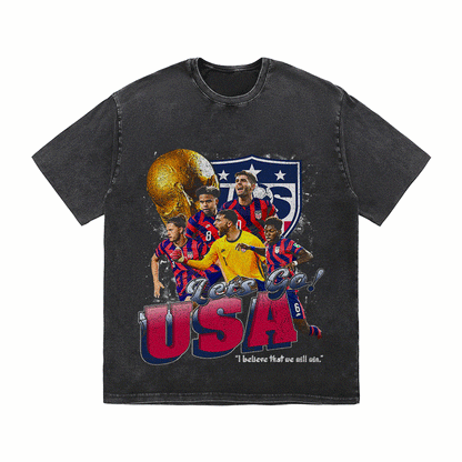 RDMCLOTHINGART tapestry hoodie LET'S GO USA HEAVY WEIGHT COTTON TEE-8965