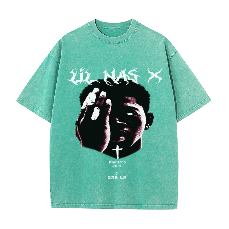 RDMCLOTHINGART tapestry hoodie LIL NAS X HEAVY WEIGHT COTTON TEE-8884