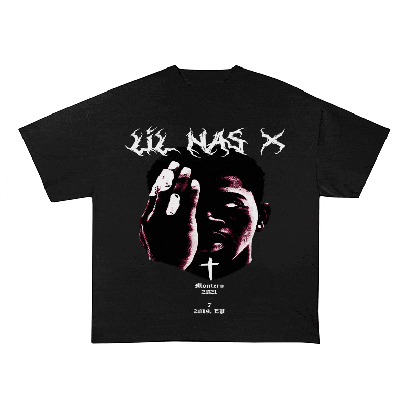 RDMCLOTHINGART tapestry hoodie LIL NAS X HEAVY WEIGHT COTTON TEE-8884