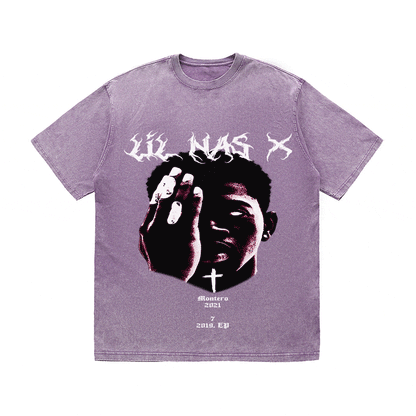 RDMCLOTHINGART tapestry hoodie LIL NAS X HEAVY WEIGHT COTTON TEE-8884