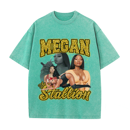 RDMCLOTHINGART tapestry hoodie MEGAN STALLION HEAVY WEIGHT COTTON TEE-9130