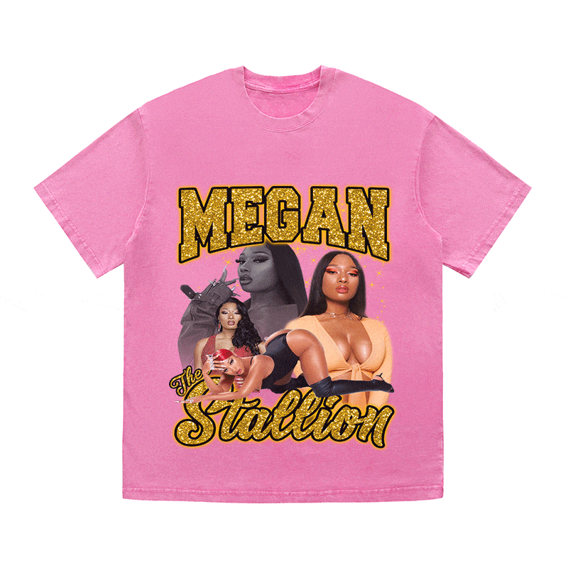 RDMCLOTHINGART tapestry hoodie MEGAN STALLION HEAVY WEIGHT COTTON TEE-9130