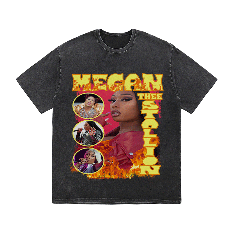 RDMCLOTHINGART tapestry hoodie MEGAN STALLION HEAVY WEIGHT COTTON TEE-9131