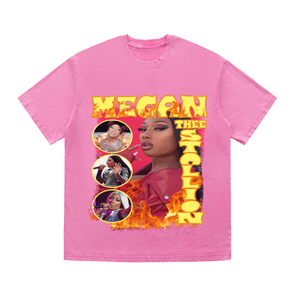 RDMCLOTHINGART tapestry hoodie MEGAN STALLION HEAVY WEIGHT COTTON TEE-9131